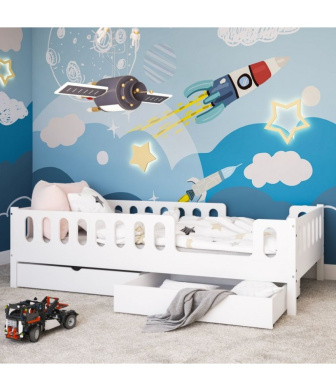 Posteľ Larisa 160/80 cm - biela + 2 šuplíky