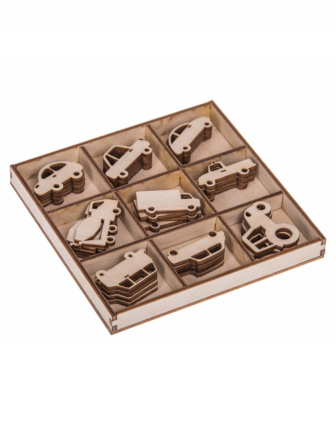 Drevená dekoračná sada - Auta