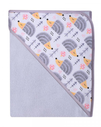 Detská osuška s kapucňou termofrote - sivá 80x80 cm