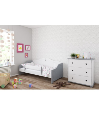 Posteľ  Zina 90/200 cm - sivá/ biela