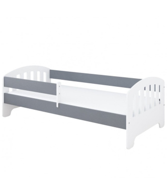 Posteľ  Kvido 160/80 cm - biela/ sivá + matrace