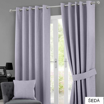 Záves 140/250 cm - šedý s oky