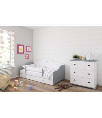 Posteľ  Zina 160/80 cm - sivá/ biela + matrace