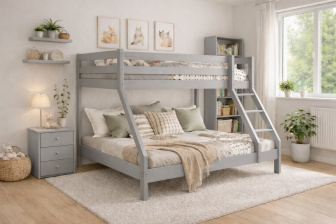 Posteľ Denis šedá + rošty ZDARMA + vankúšik