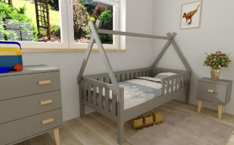 Posteľ z masívu Pavlík 80/180 + rošt ZADARMO - sivá