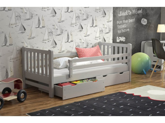 Posteľ z masívu Uberto 80x200 cm - ŠEDÁ + rošt ZADARMO