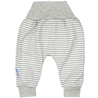 Dojčenské bavlnené polodupačky - šedý prúžok 68