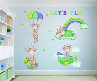 Samolepiaca dekorácia na stenu - žirafy