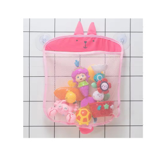 Sieťkový vak na hračky do vany - ružová mačička