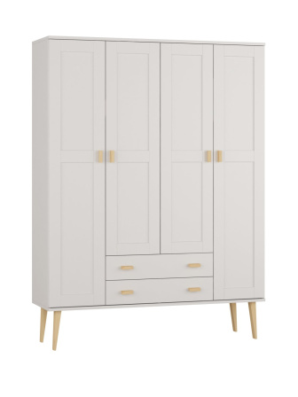 Šatníková skriňa z masívu borovice Nord II biela 175/204/60 cm