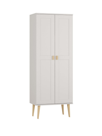Šatníková skriňa z masívu borovice Nord I biela 79/204/60 cm/ s tyčou