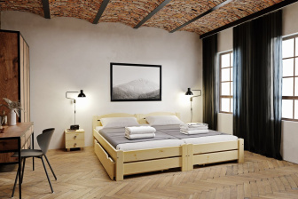 Posteľ Magda z masívu smrk 160x200 (2x80/200 cm) + rošt ZADARMO