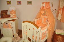 Súprava do postieľky macko spáč lososový 10 dielov