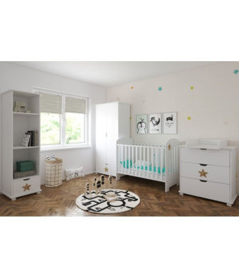 Postieľka 120/60 cm Star - biela - 2v1