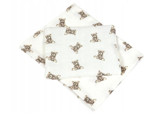 Vankúšik + deka do kočíka mušelín - medvedíky