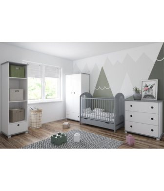 Postieľka Šimon 120/60 cm siva so šuplíkom