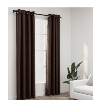 Záves Velvet 140/250 cm s oky - hnedá