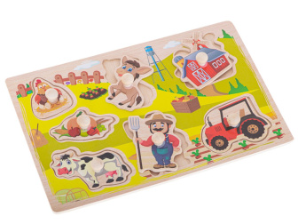 Drevené puzzle vkladacie - farma
