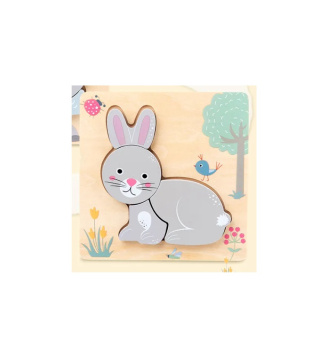 Detská drevená vkladačka - zajačik