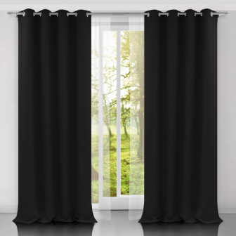 Záves 140/250 cm zatemňujúci s oky- čierna