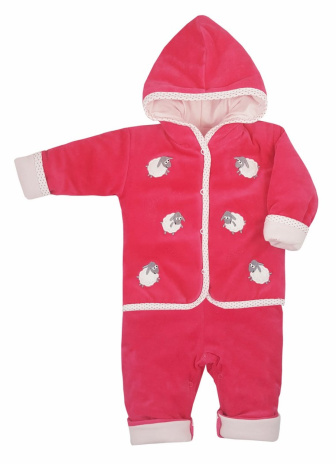 Dojčenská zateplená súprava 2 dielna ružová