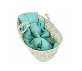 Vankúšik + deka do kočíka mušelín s výplňou - zelená