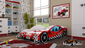 Postel zenit AUTO - červené 160/80 cm + matrace ZADARMO