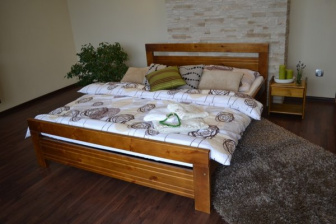 Posteľ z masívu borovice Amor 90x200 cm - DUB + rošt ZADARMO